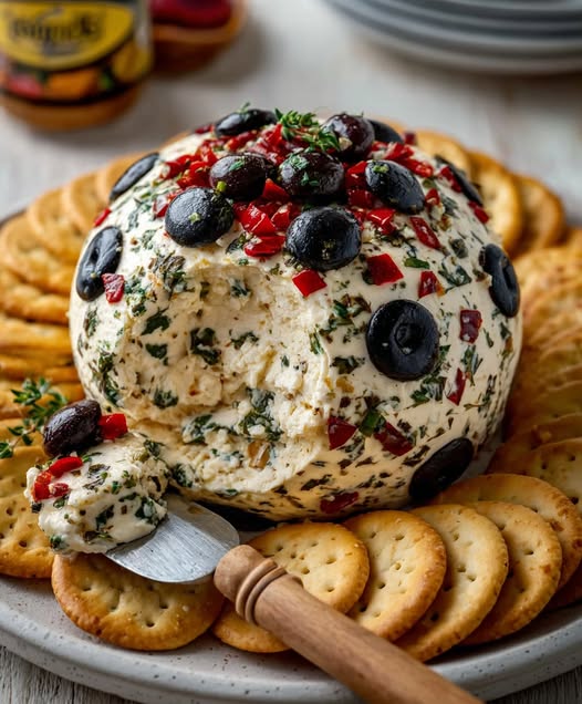 Mediterranean Olive Cheese Ball Recipe