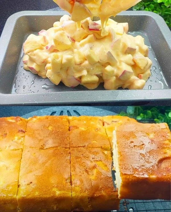 Delicious homemade apple cake with fresh apples and spices