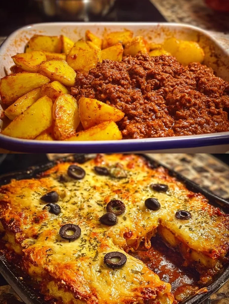 Delicious baked potato with savory meat dish served on a plate