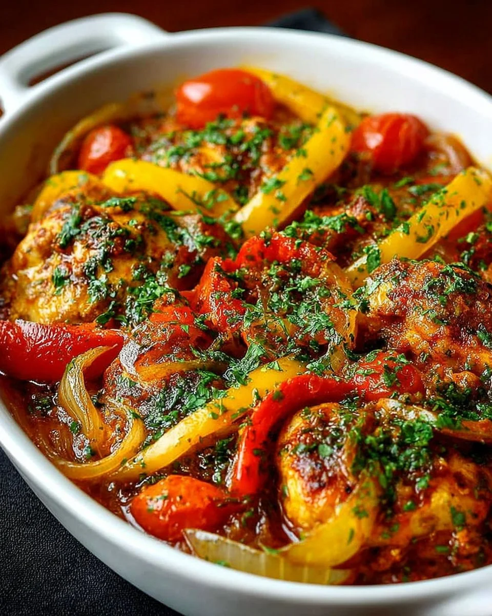 Easy braised balsamic and herb chicken dish served on a plate