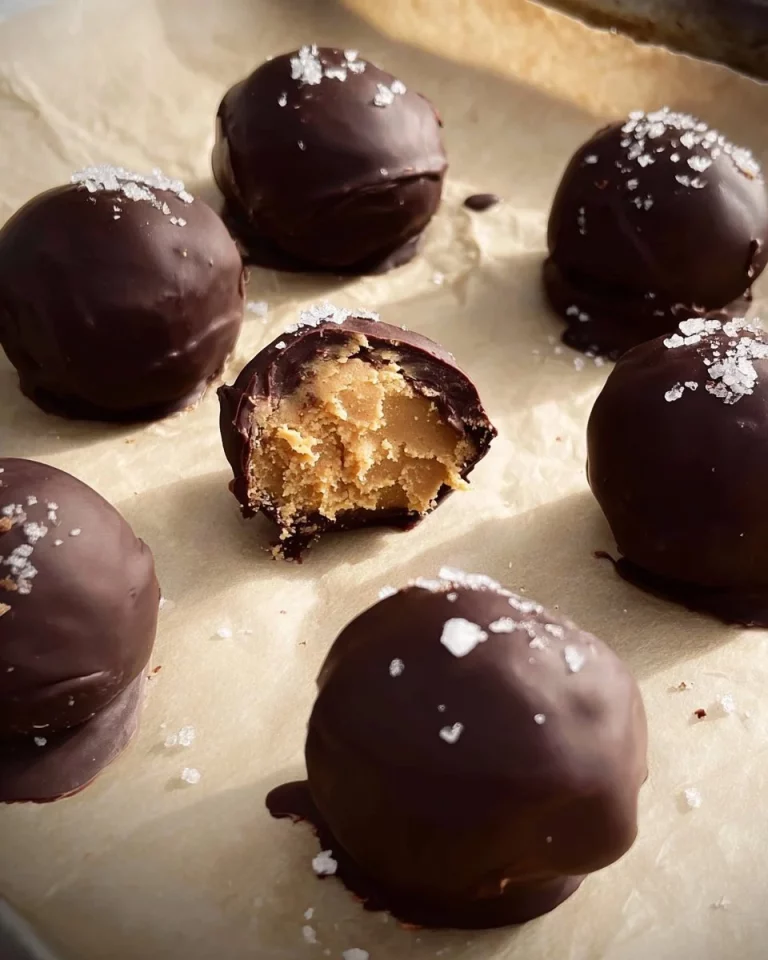 Homemade Reese's Protein Balls made with chocolate and peanut butter