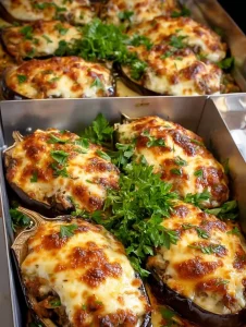Delicious stuffed eggplants filled with savory ingredients and herbs