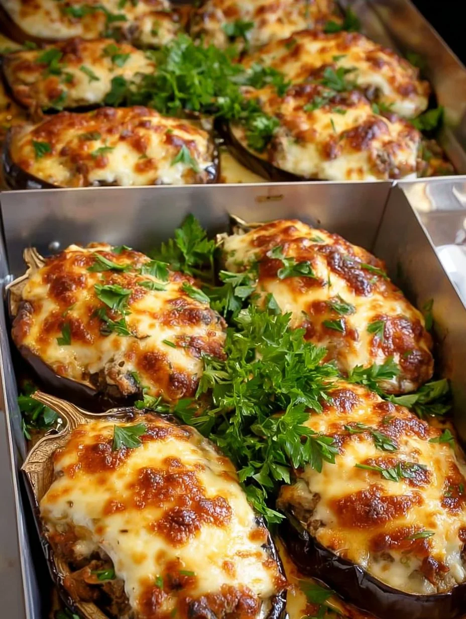 Delicious stuffed eggplants filled with savory ingredients and herbs