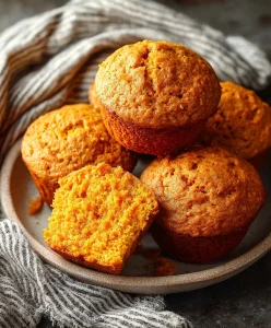 Delicious sweet potato muffins fresh out of the oven on a cooling rack.