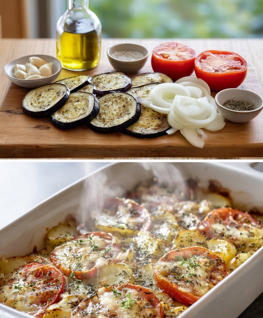 Mediterranean Eggplant Potato Tomato Casserole Recipe