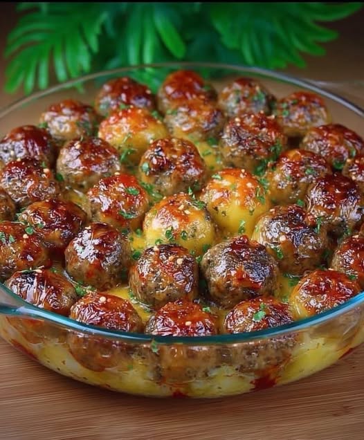 Potato and Meatball Bake