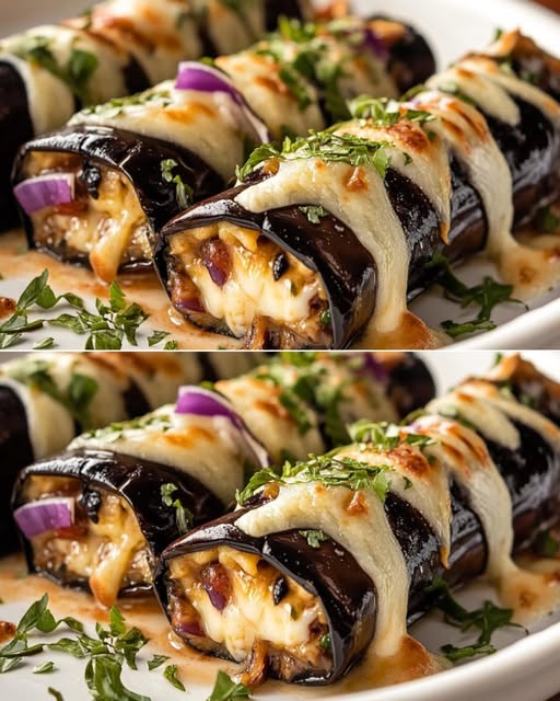 Cheesy Eggplant Rolls