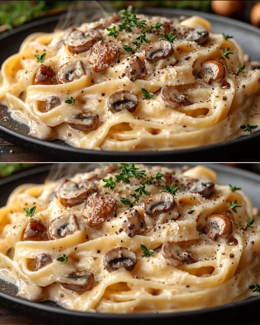 Creamy Vegan Chestnut and Mushroom Pasta