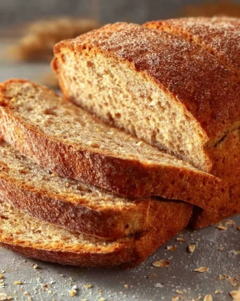 Homemade Almond Bread with slices on a wooden board