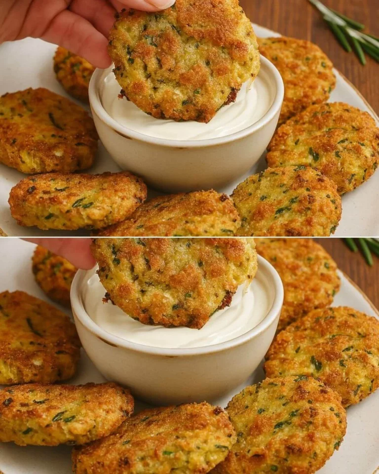 Healthy baked zucchini fritters with herbs on a plate