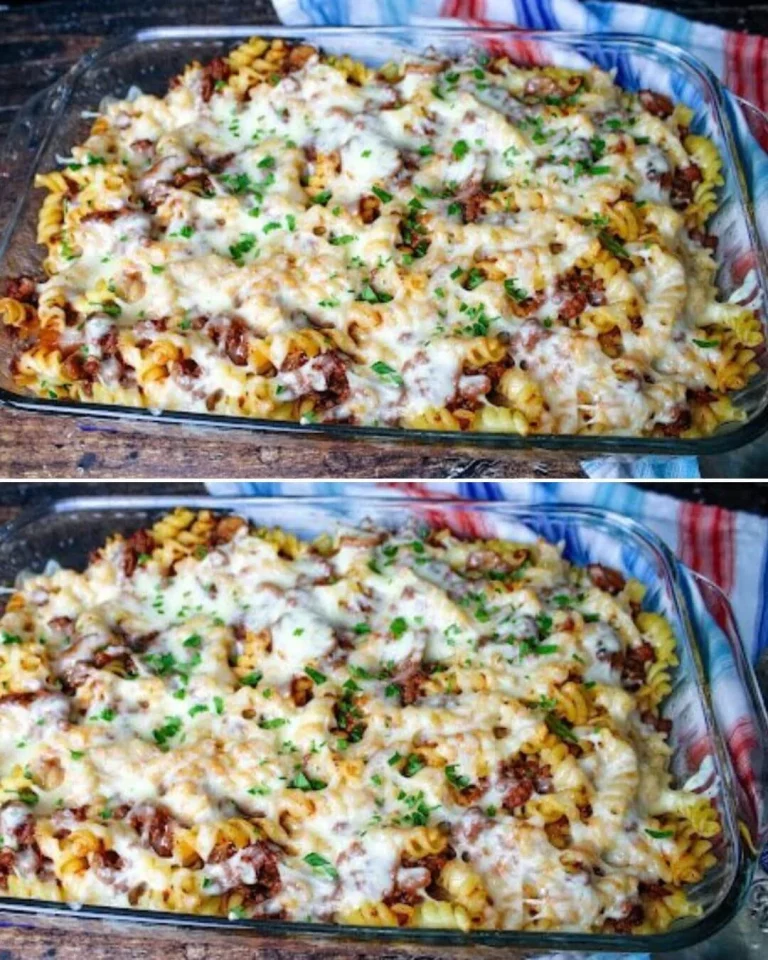 Delicious Cavatini pasta dish with cheese and vegetables baked to perfection