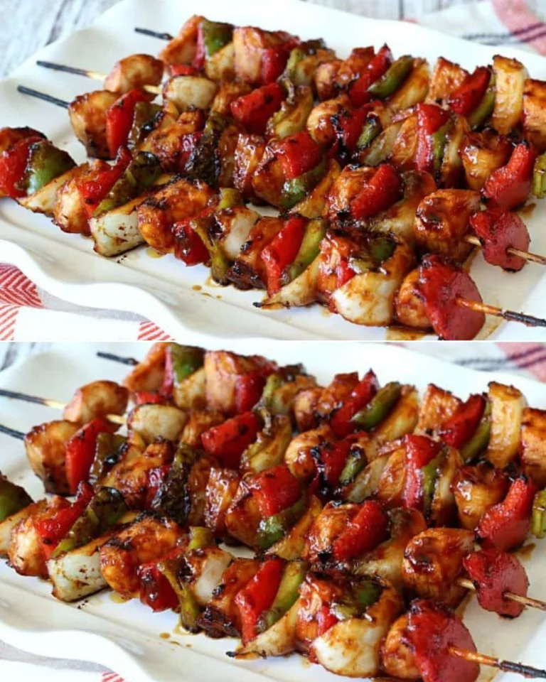Delicious chipotle honey chicken skewers ready for grilling