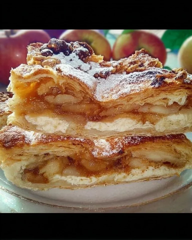 Cottage cheese and apple rolls served on a plate with a fresh garnish.