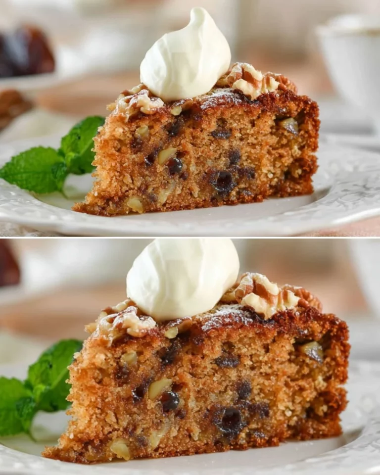 Delicious Date and Walnut Cake with rich flavors of walnuts and sweet dates