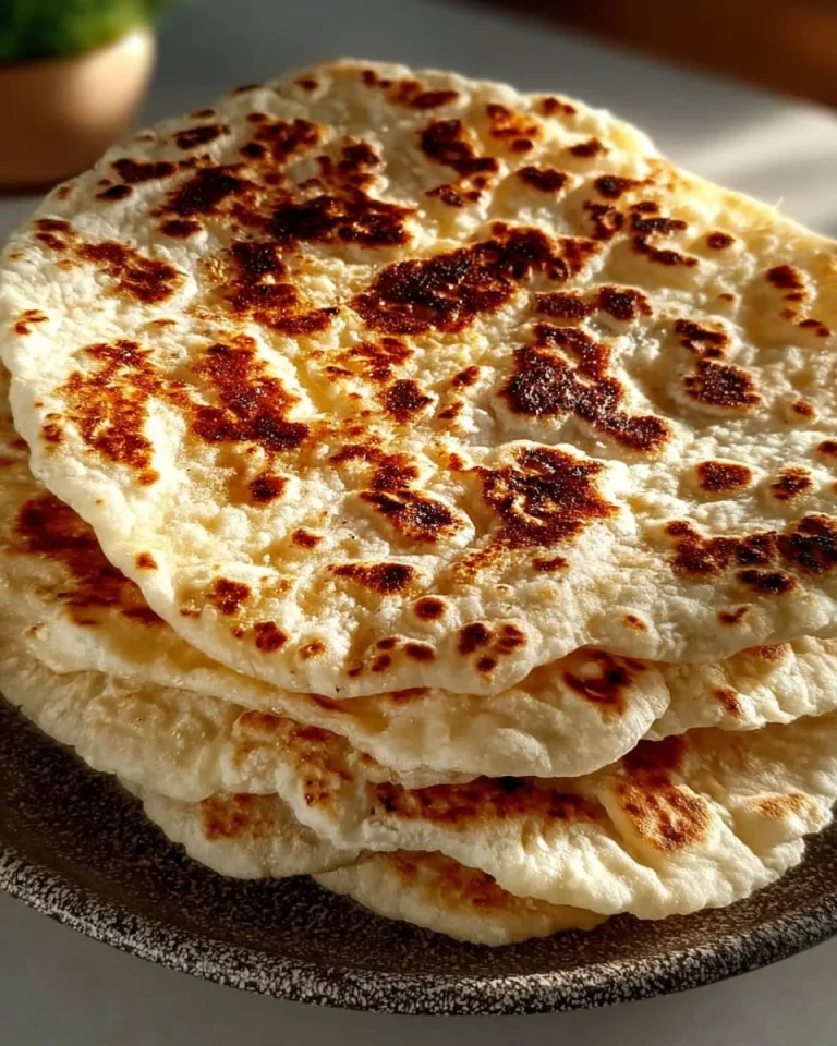 Freshly baked flatbread served with toppings