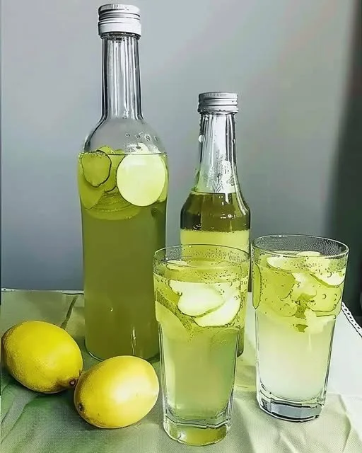 Refreshing ginger lemon drink for detox and hydration