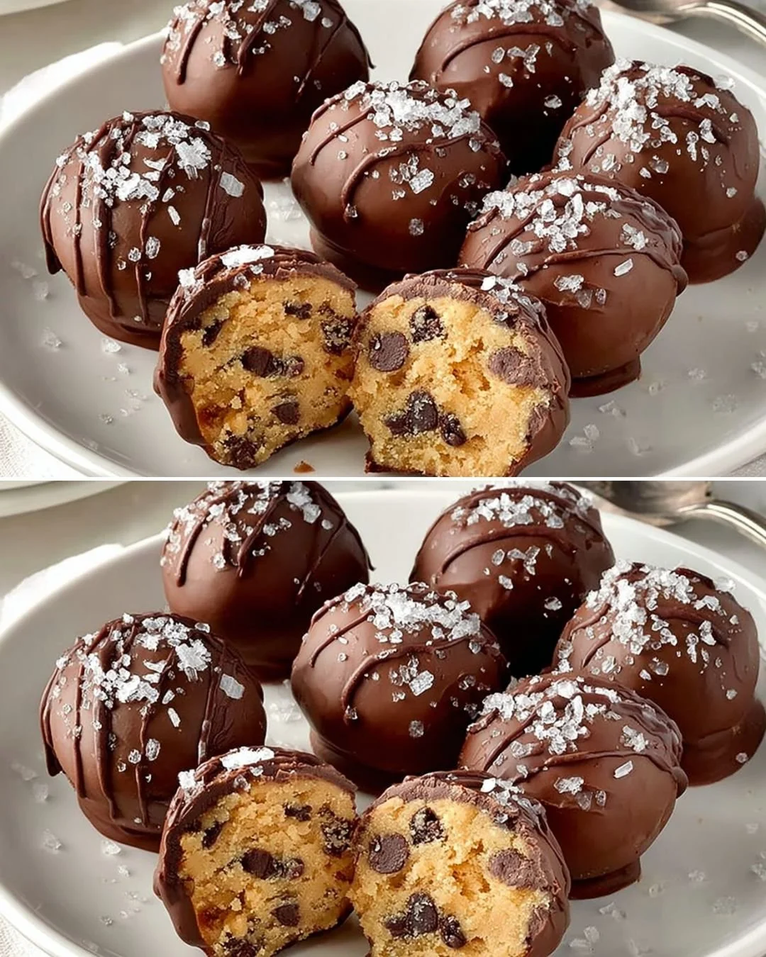 Healthy chocolate covered cookie dough balls, gluten-free and vegan snack
