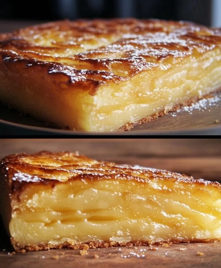 Slice of Invisible Apple Cake showcasing rich apple filling and tender cake texture.