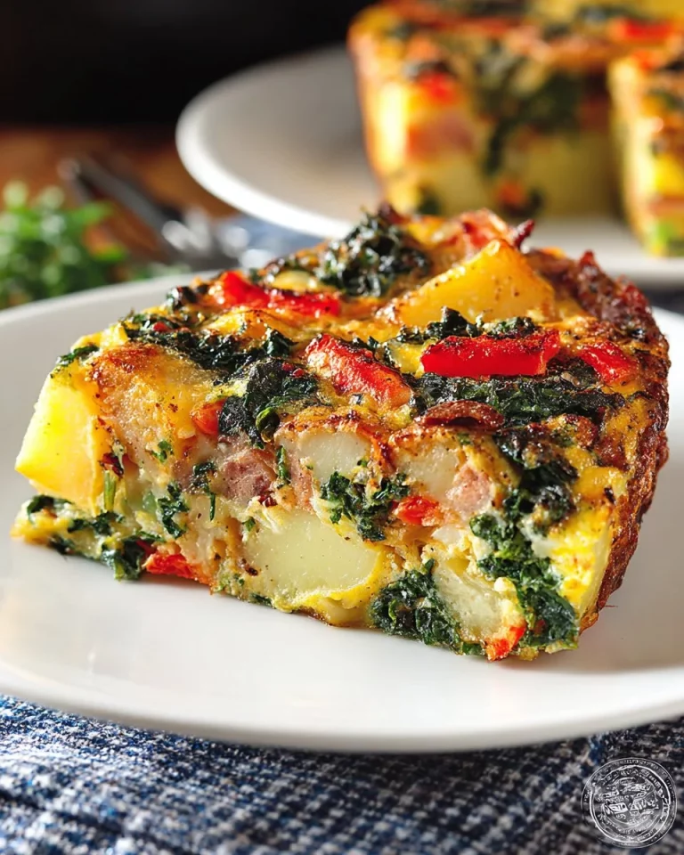 Loaded Veggie Potato Egg Bake with fresh vegetables and baked eggs
