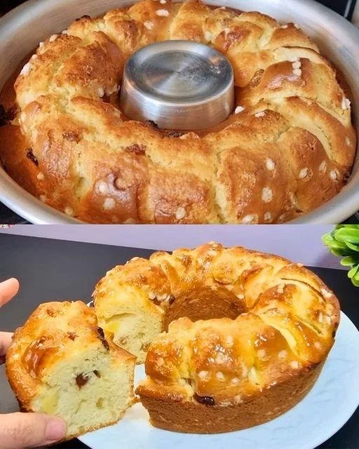 Delicious Mandarin Cake with raisins, beautifully presented on a plate