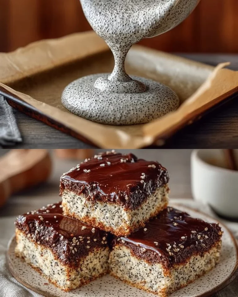 Delicious slice of poppy seed cake topped with lemon glaze on a white plate