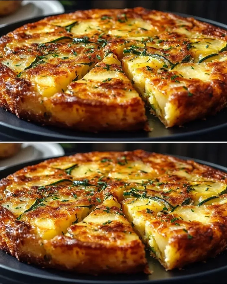 Delicious potato and zucchini layered dish with fresh herbs