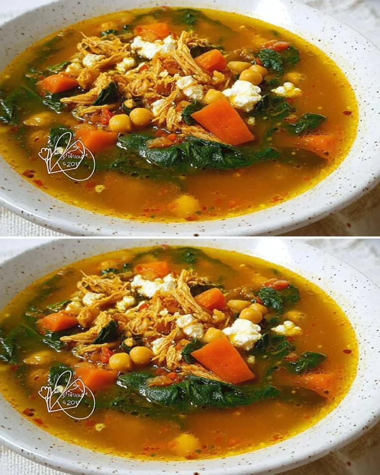 Bowl of spiced Oriental chicken and vegetable soup garnished with herbs