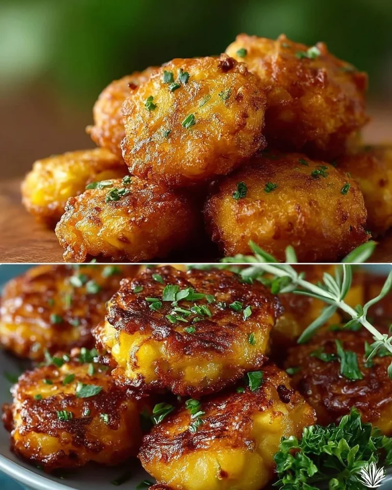 Golden and crispy squash fritters served on a plate with dipping sauce