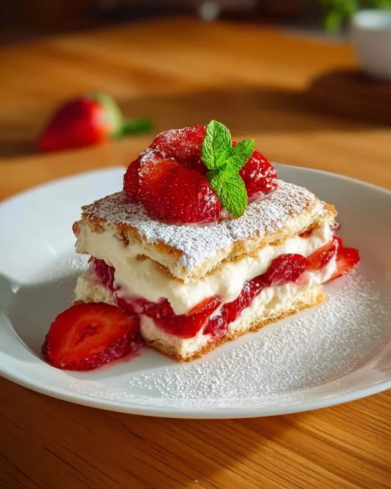 Delicious strawberry tiramisu dessert with strawberries and mascarpone layers