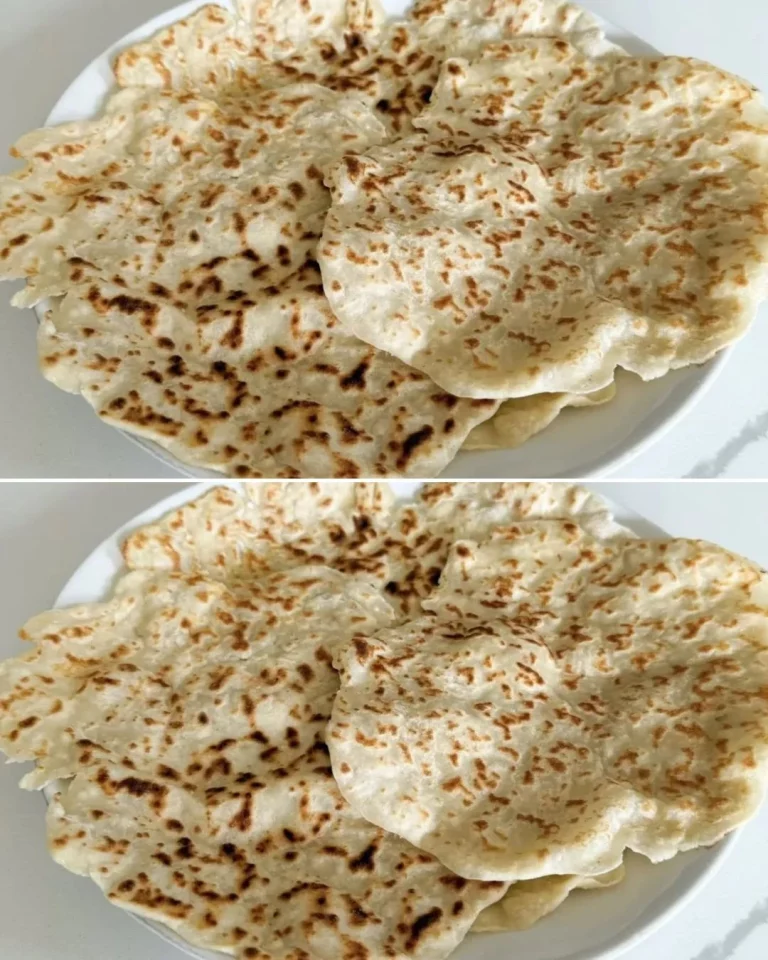 Three ingredient homemade flatbread on a wooden surface