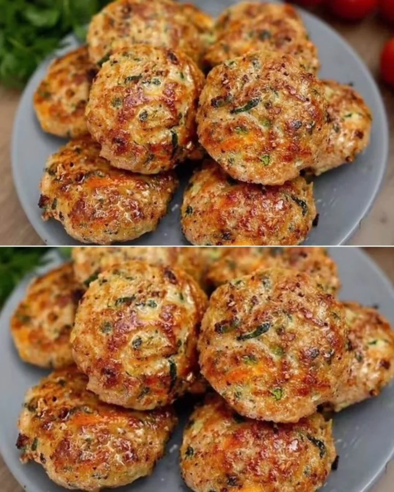 Zucchini meat patties on a plate, garnished with herbs.