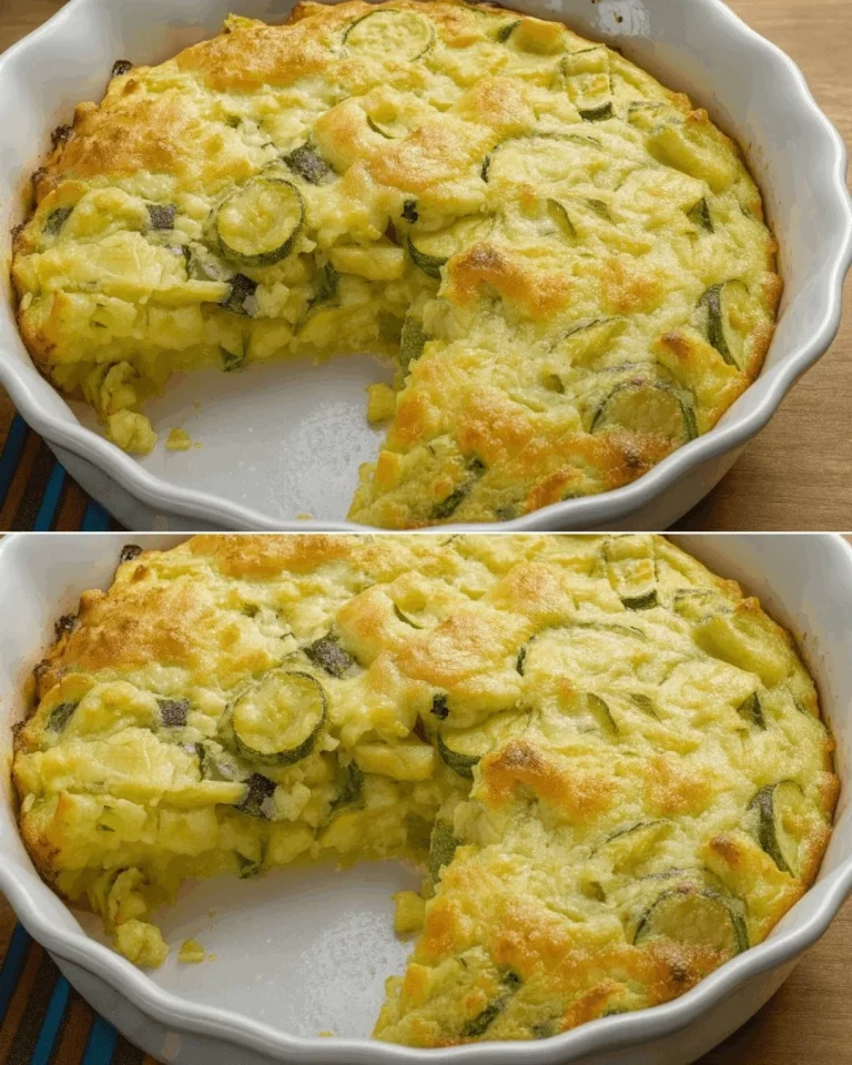 Baked zucchini casserole topped with cheese and herbs, a healthy dish