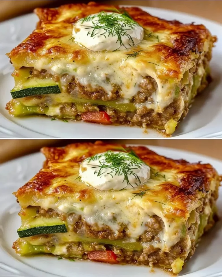 Delicious zucchini casserole baked with cheese and herbs