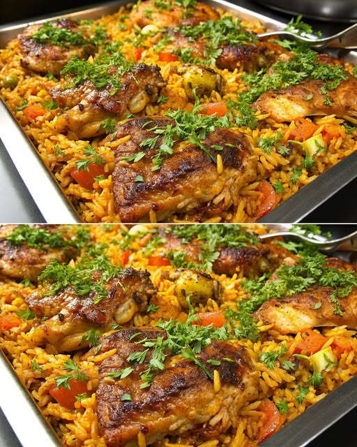 One-Pan Honey Glazed Chicken and Rice Casserole