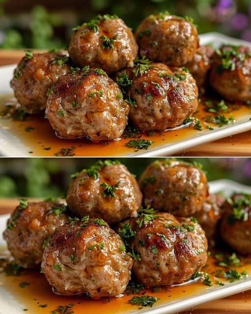 Savory Glazed Meatballs with Spiced Brown Rice