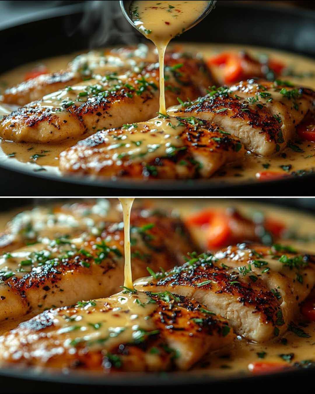 Crispy Chicken in Creamy Garlic Parmesan Sauce – Easy Recipe