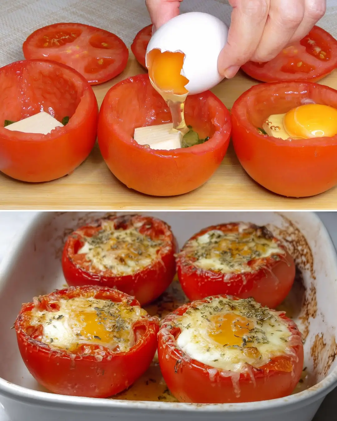 Baked Egg-Stuffed Tomatoes
