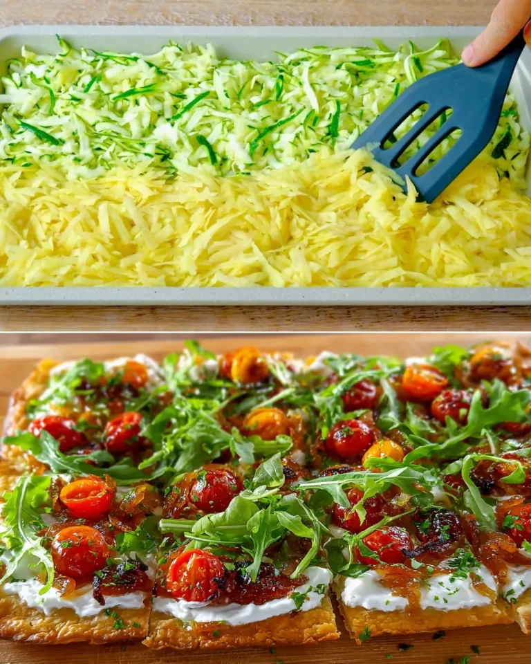 Crispy Baked Potato Zucchini Flatbread