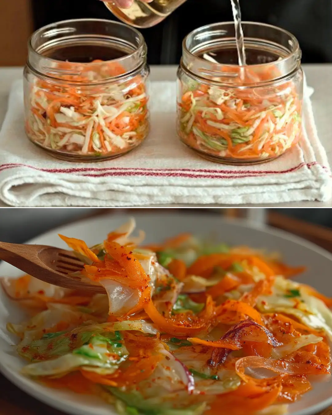 Quick Pickled Cabbage and Carrots