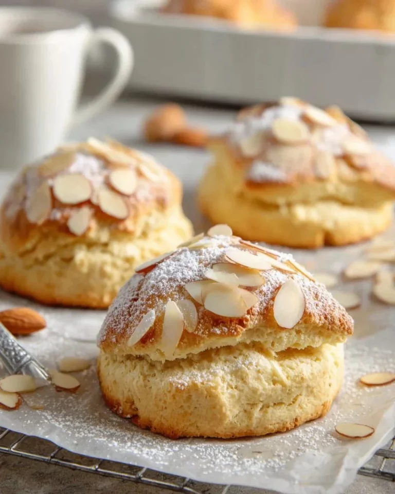 Delicious homemade Almond Flour Scones on a wooden table