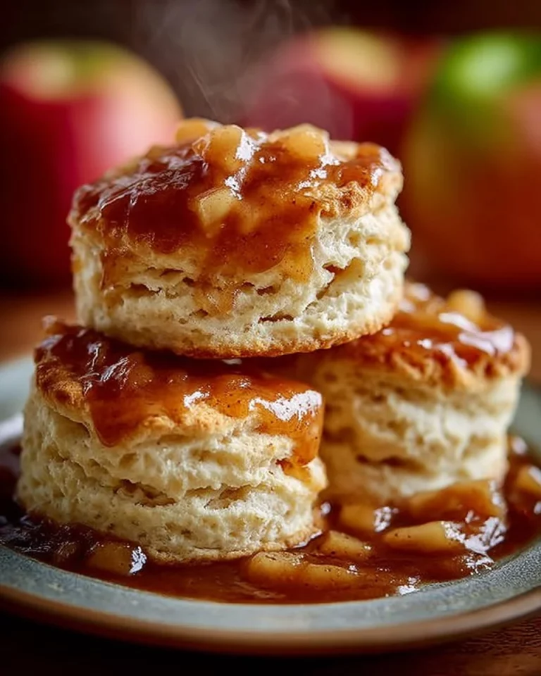 Delicious apple pie biscuit bake with golden crust and juicy apple filling