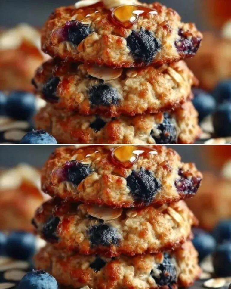 Delicious banana blueberry oatmeal cookies served on a plate for breakfast.
