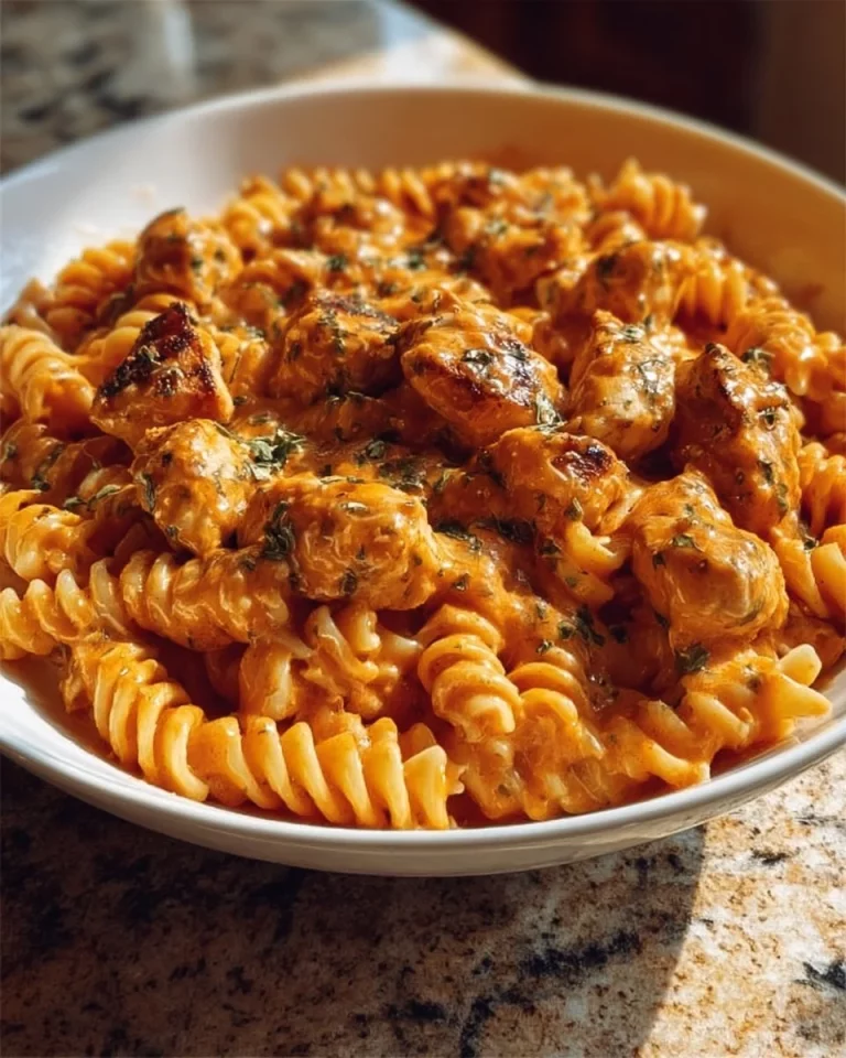 One-Pot Chicken Parmesan Rotini Mac & Cheese in a serving bowl
