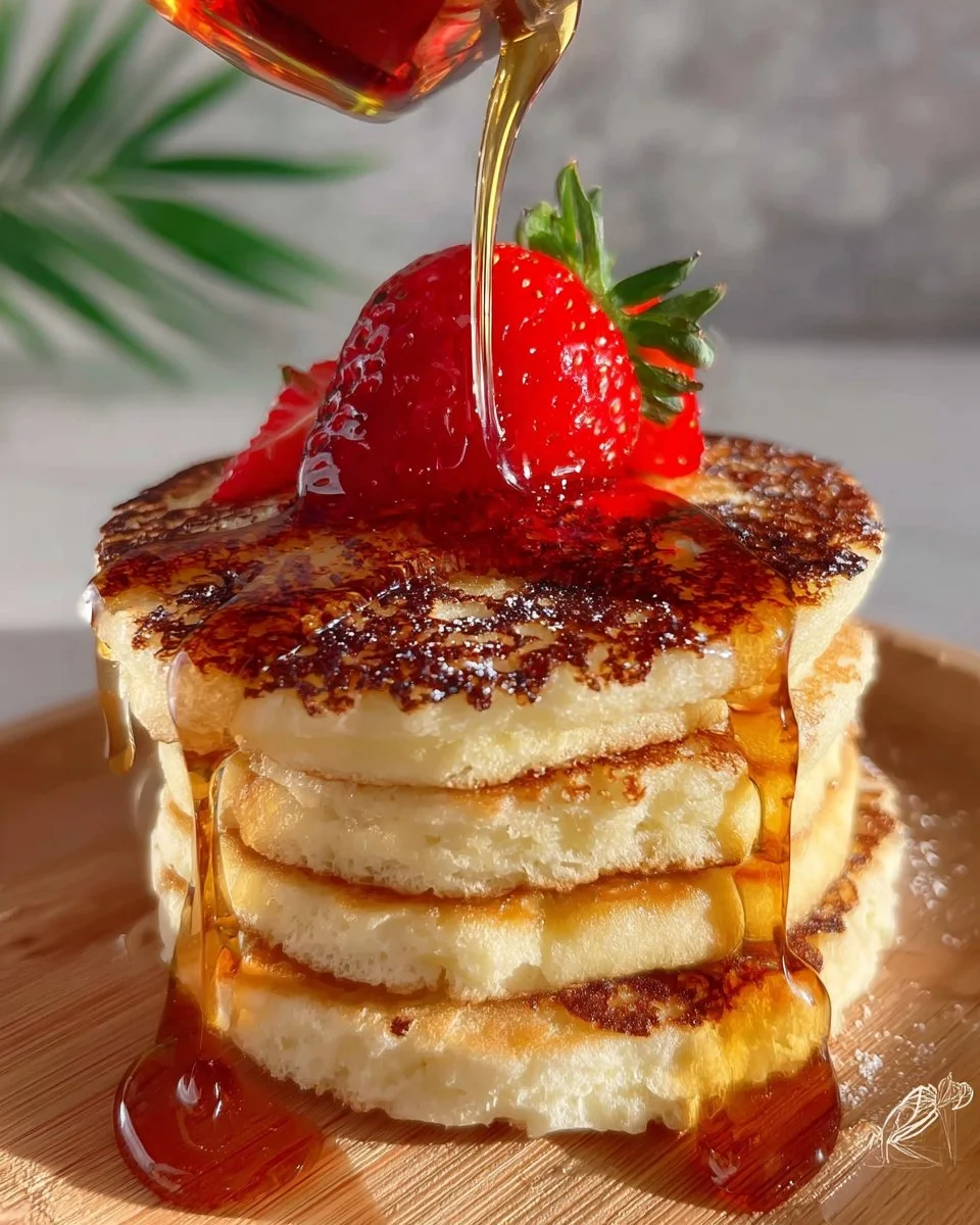 Keto pancakes made with almond flour and cottage cheese on a plate