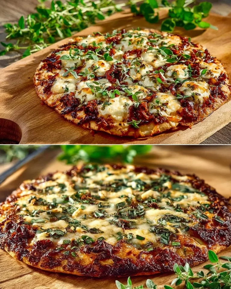 Delicious low carb cauliflower pizza topped with fresh vegetables and cheese.