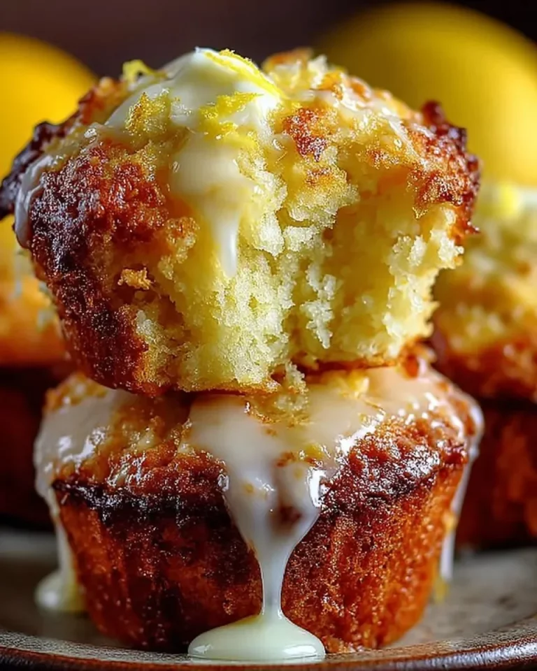 Luscious lemon cream cheese muffins fresh out of the oven
