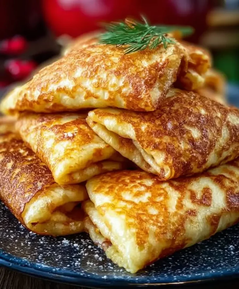Delicious Savory Pancakes with Meat and Potato Filling