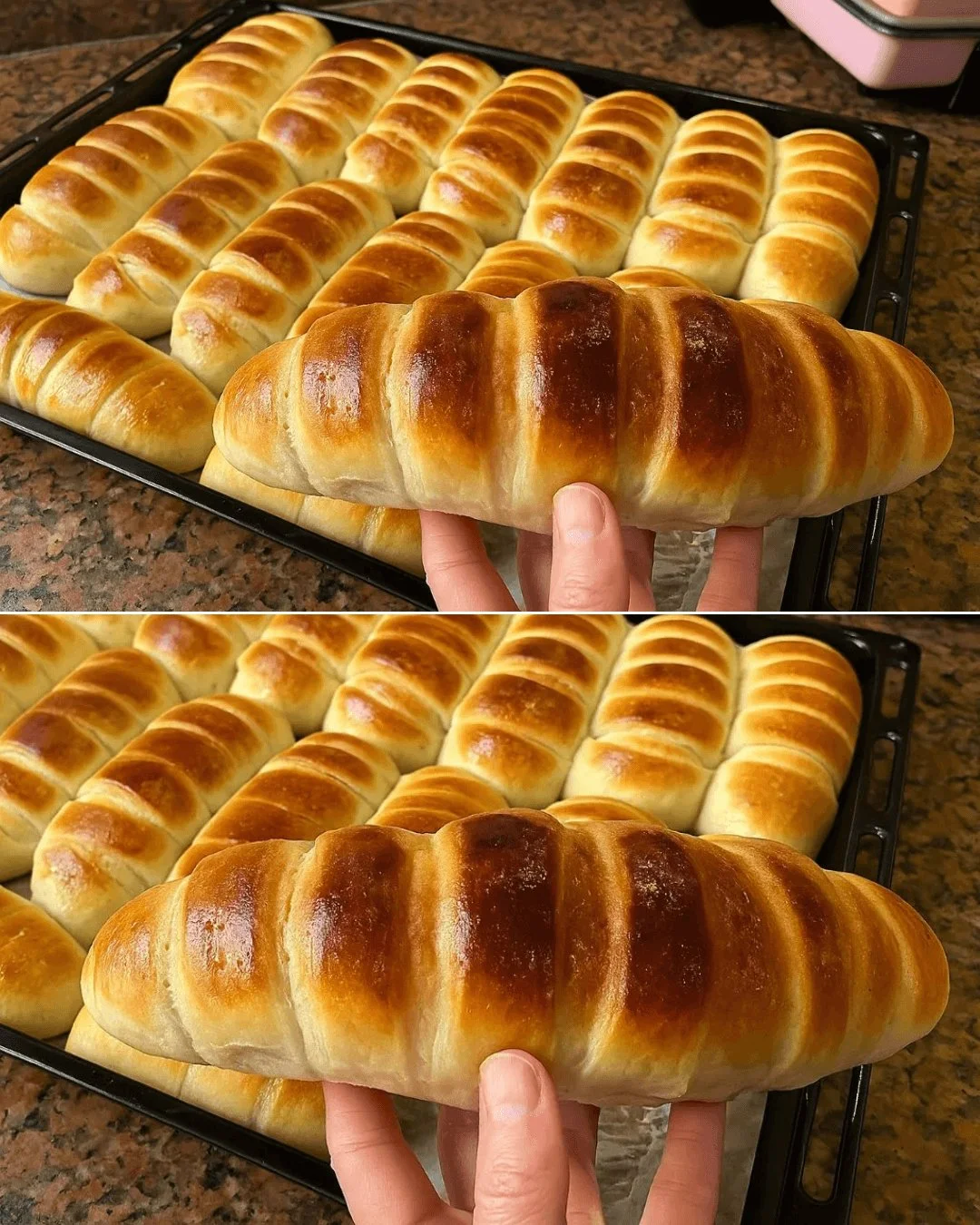 Milk buns filled with creamy cocoa for a delicious dessert