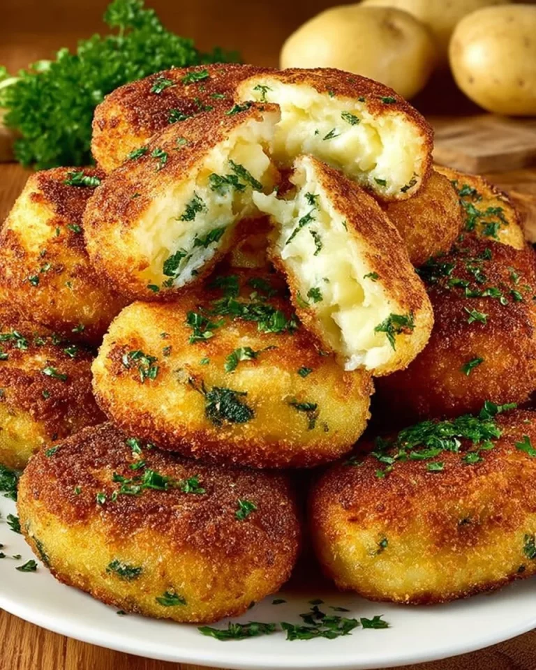 Baked Potato Cheese Meatballs served on a plate with herbs