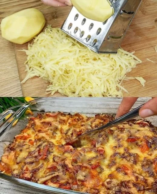Delicious Potato Bake with Onion and Red Pepper, a hearty baked dish